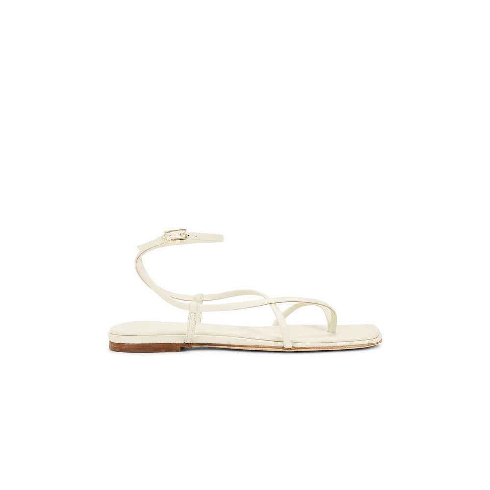 Like new Freda Salvador Alexia Sandal in Bone Calf ivory leather flat strappy - Picture 1 of 7